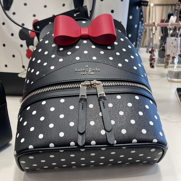 Kate Spade Disney X Kate Spade New York Minnie Dome Backpack Black Multi - Picture 8 of 16